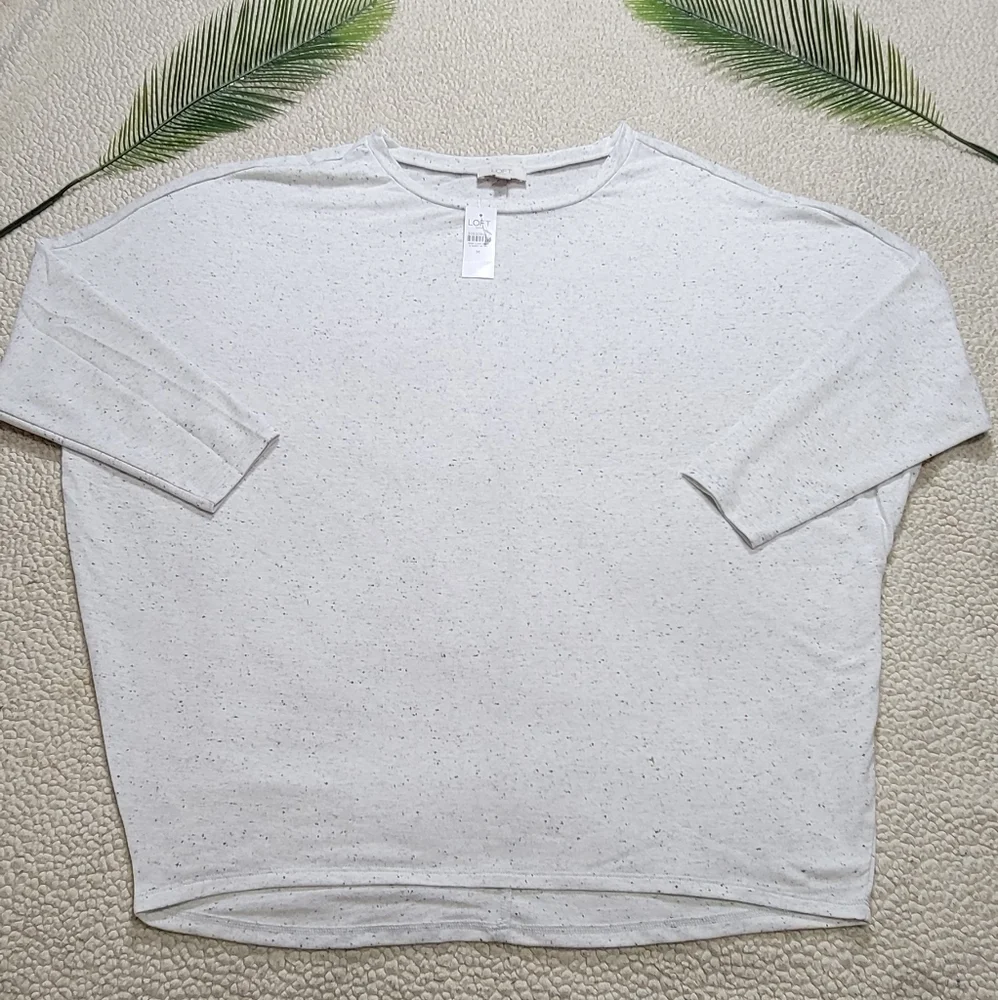 Loft‎ Dolman Sleeve Light Grey Women’s Top Size M.